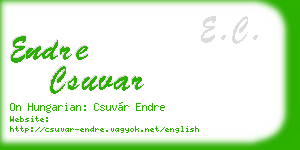 endre csuvar business card